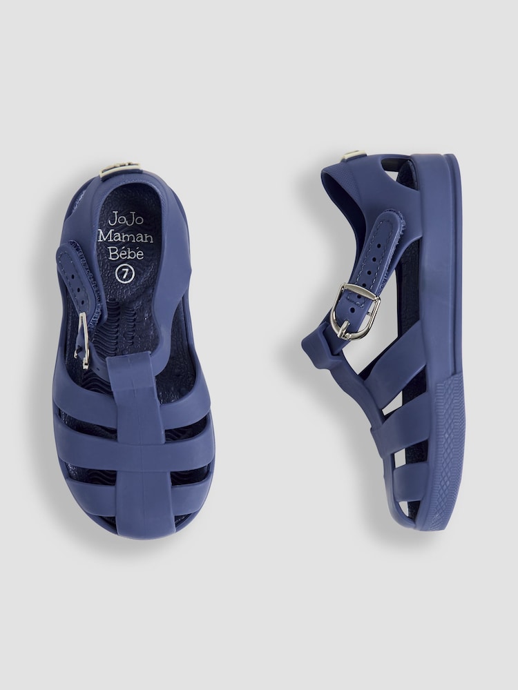 JoJo Maman Bébé Navy Jelly Sandals - Image 3 of 4
