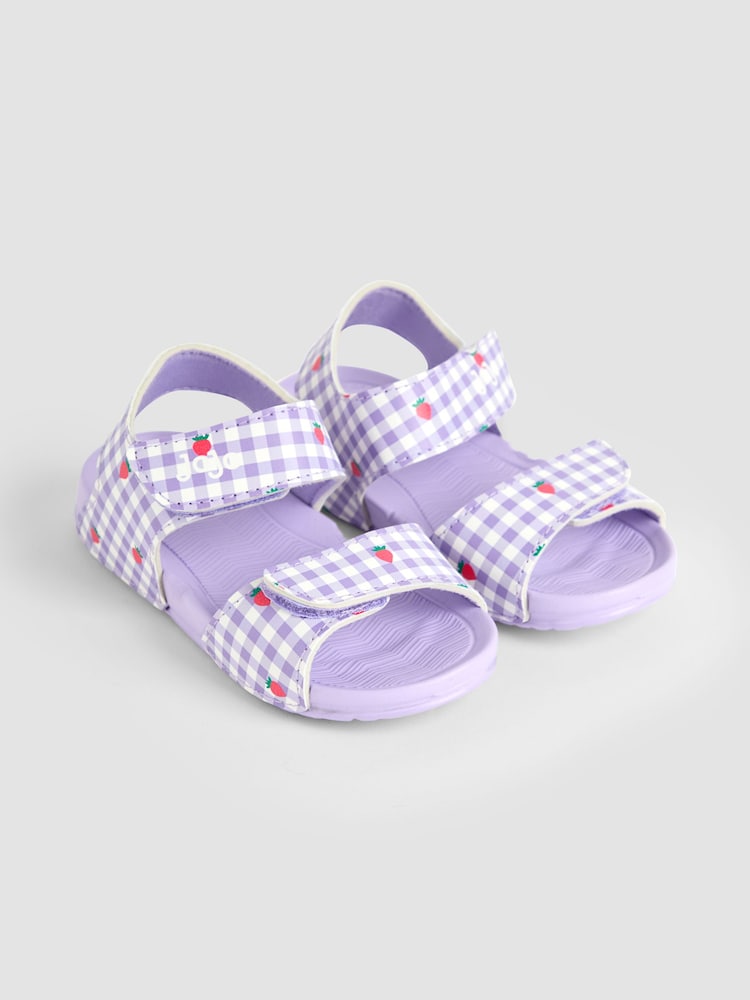 JoJo Maman Bébé Lilac Double Strap Summer Sandals - Image 1 of 4