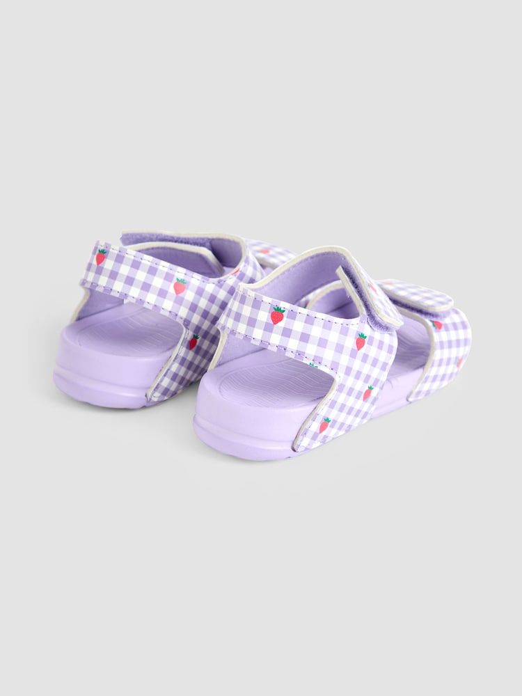 JoJo Maman Bébé Lilac Double Strap Summer Sandals - Image 2 of 4