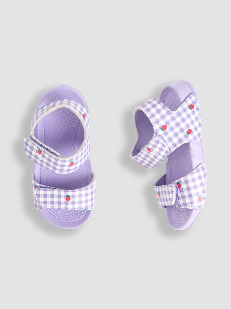JoJo Maman Bébé Lilac Double Strap Summer Sandals - Image 3 of 4