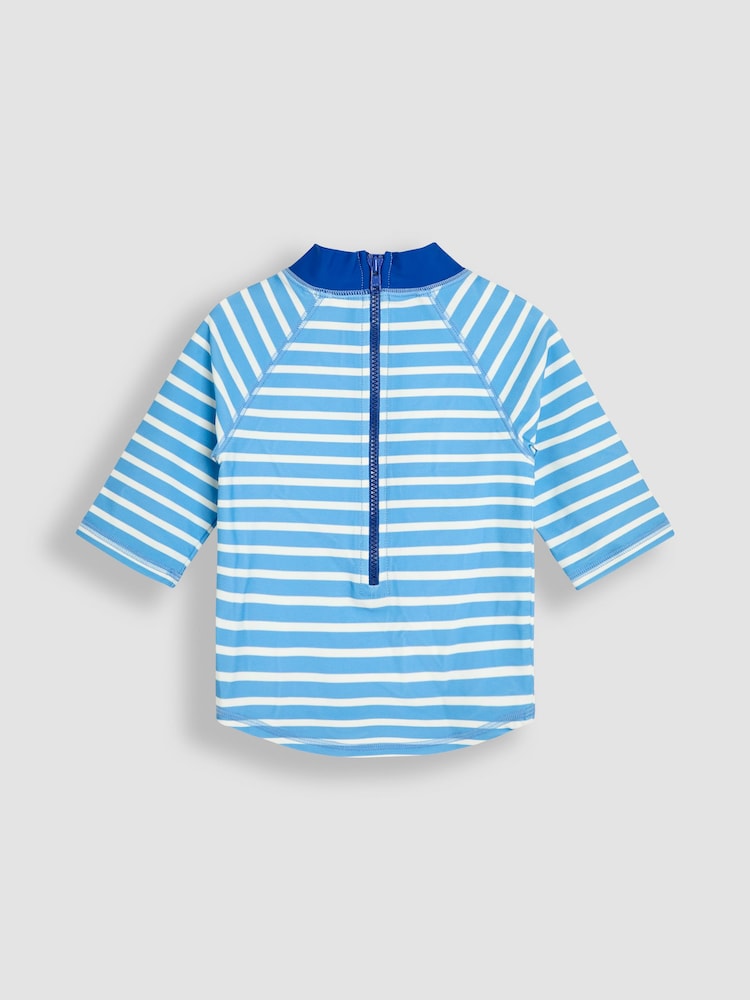 JoJo Maman Bébé Blue Appliqué Sun Protection Rash Vest - Image 2 of 3