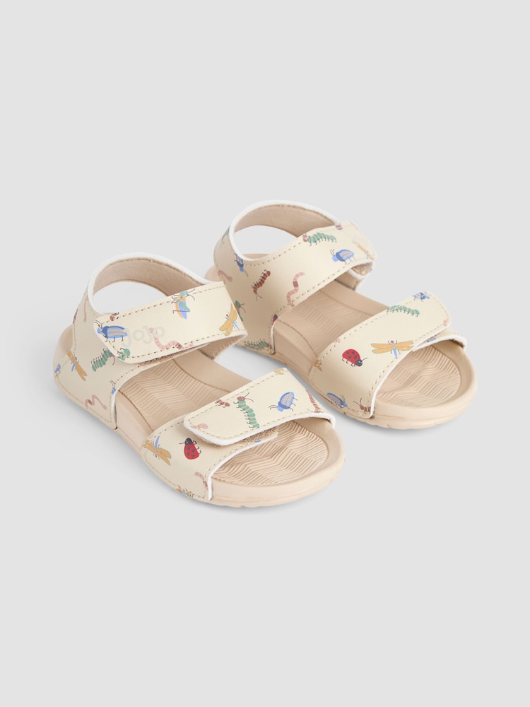 Stone - JoJo Maman Bébé Double Strap Summer Sandals - Bild 1 von 4 Stone - JoJo Maman Bébé Double Strap Summer Sandals - Bild 1 von 4