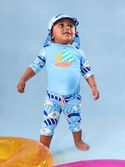 JoJo Maman Bébé Blue Sun Protection Hat - Image 5 of 6