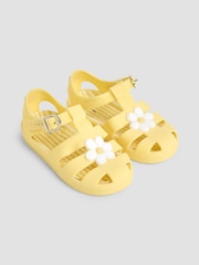 JoJo Maman Bébé Yellow Flower Jelly Sandals - Image 1 of 4