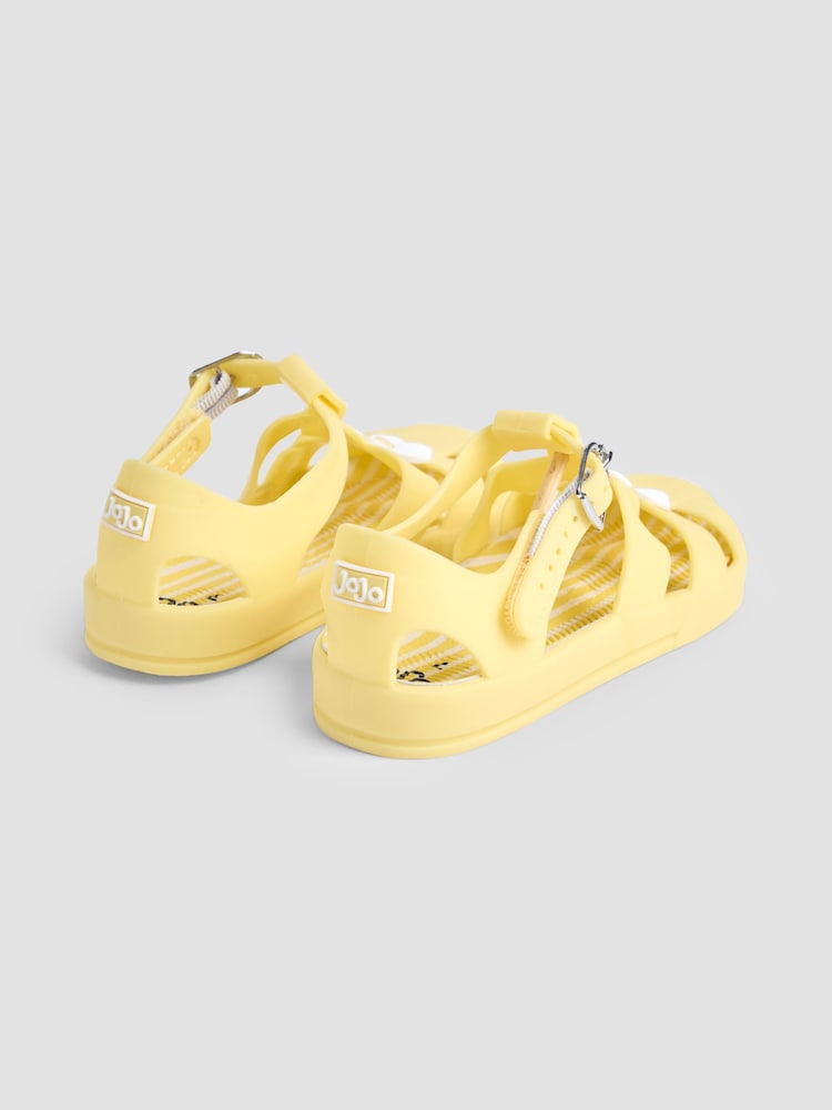 JoJo Maman Bébé Yellow Flower Jelly Sandals - Image 2 of 4