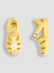 JoJo Maman Bébé Yellow Flower Jelly Sandals - Image 3 of 4