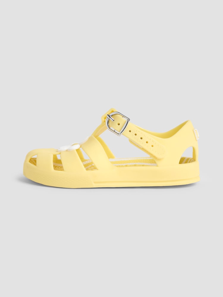 JoJo Maman Bébé Yellow Flower Jelly Sandals - Image 4 of 4