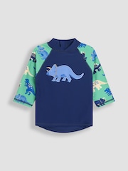 JoJo Maman Bébé Navy Appliqué Sun Protection Rash Vest - Image 1 of 3