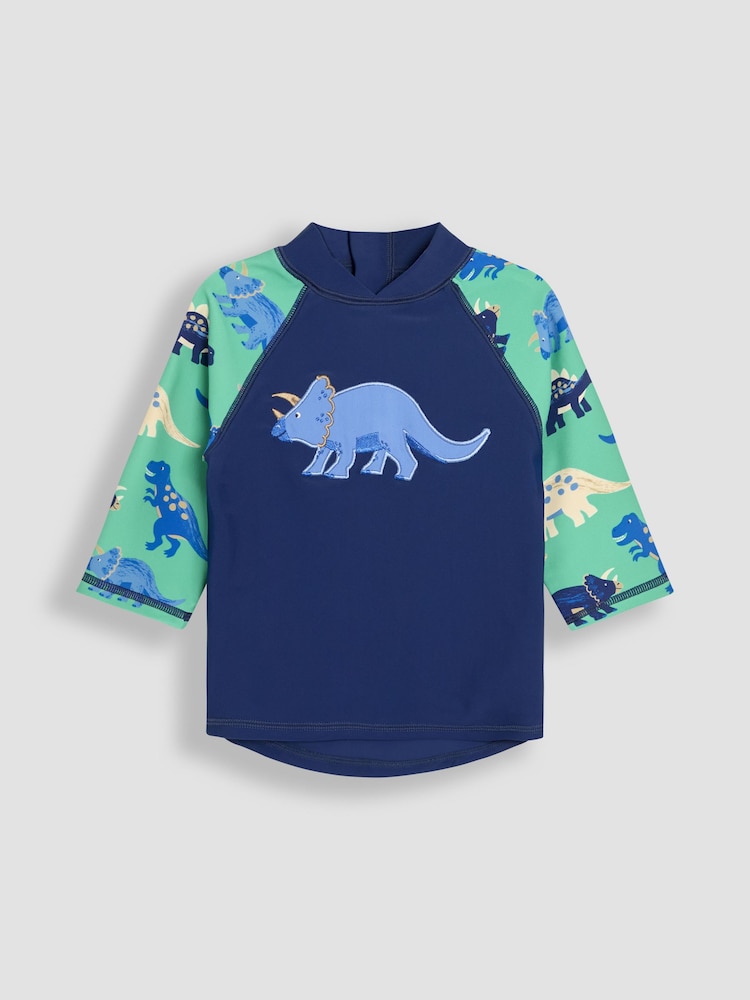 JoJo Maman Bébé Navy Appliqué Sun Protection Rash Vest - Image 1 of 3