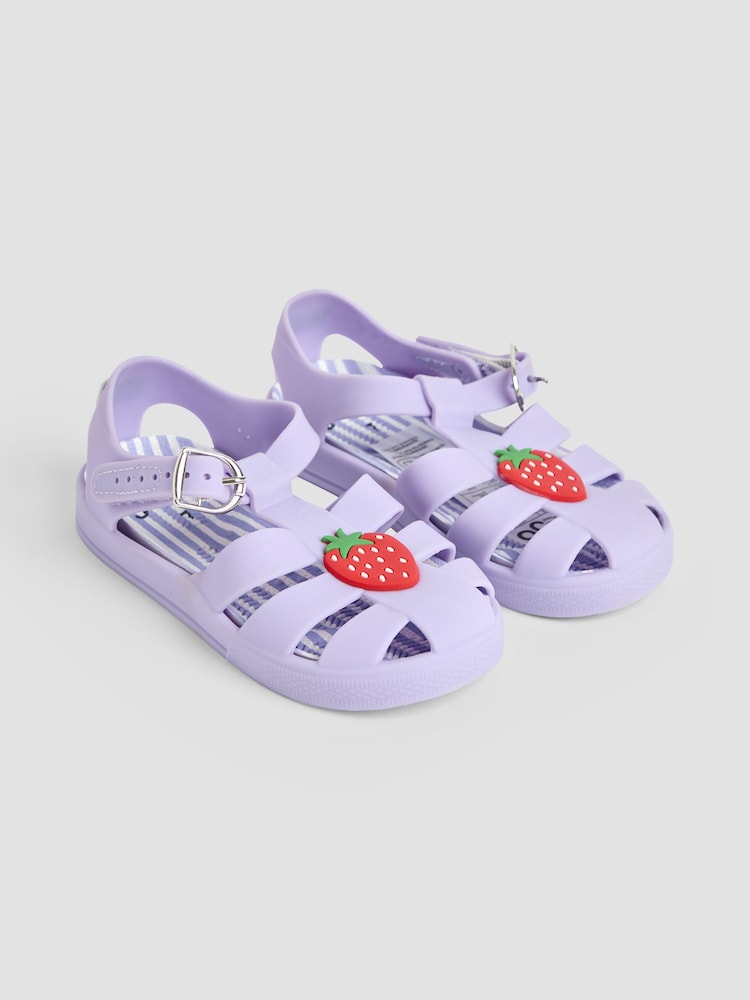 JoJo Maman Bébé Lilac 3D Jelly Sandals - Image 1 of 4