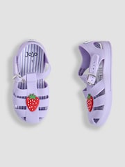 JoJo Maman Bébé Lilac 3D Jelly Sandals - Image 3 of 4