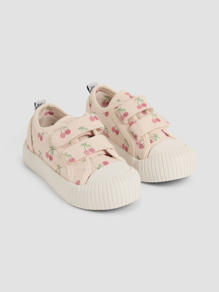 JoJo Maman Bébé Stone Double Strap Canvas Pumps - Image 1 of 4