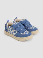 JoJo Maman Bébé Blue Colourblock Riptape Trainer - Image 1 of 4