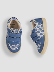 JoJo Maman Bébé Blue Colourblock Riptape Trainer - Image 3 of 4