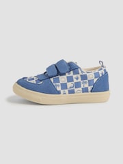 JoJo Maman Bébé Blue Colourblock Riptape Trainer - Image 4 of 4