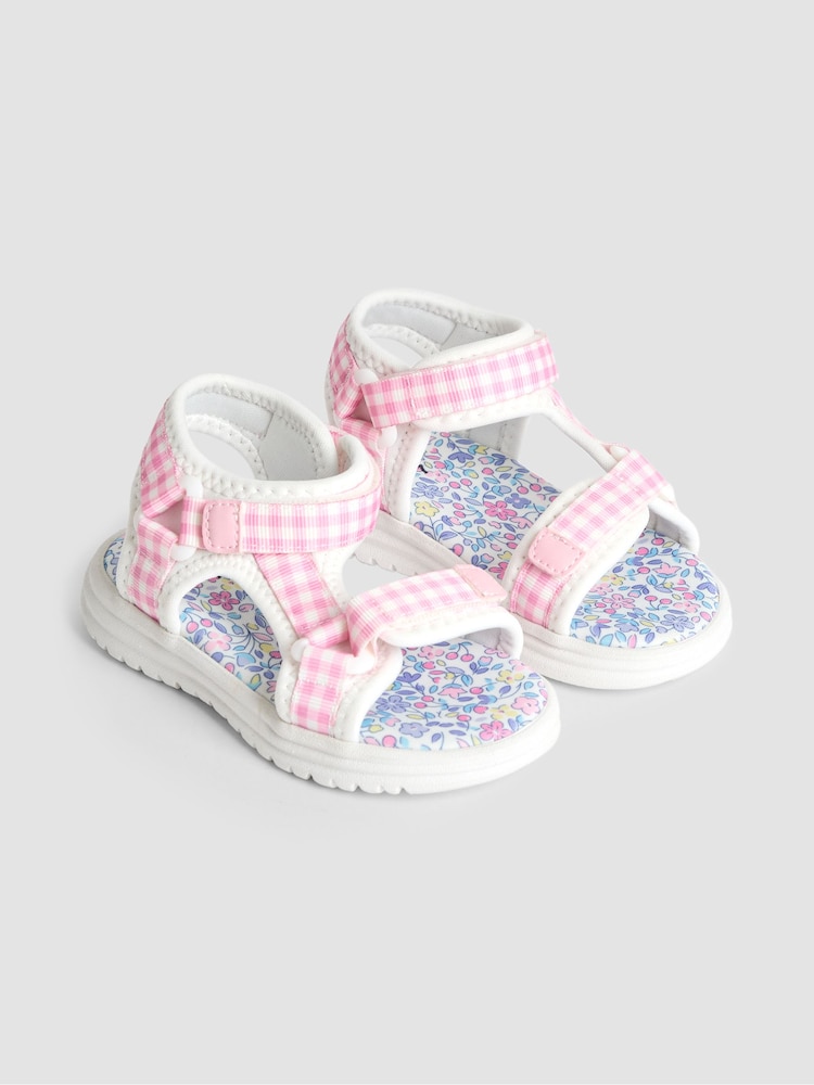 JoJo Maman Bébé Pink Adjustable Strap Sandals - Image 1 of 4