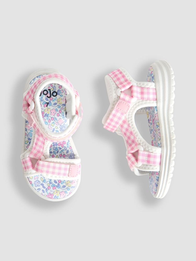 JoJo Maman Bébé Pink Adjustable Strap Sandals - Image 3 of 4