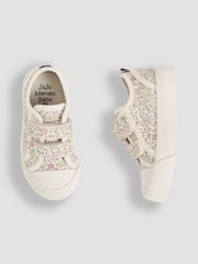 JoJo Maman Bébé Pink Double Strap Canvas Pumps - Image 3 of 4