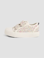 JoJo Maman Bébé Pink Double Strap Canvas Pumps - Image 4 of 4