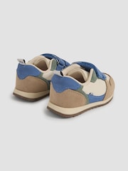 JoJo Maman Bébé Natural Colourblock Riptape Trainer - Image 2 of 3