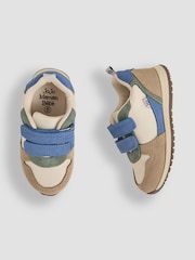 JoJo Maman Bébé Natural Colourblock Riptape Trainer - Image 3 of 3