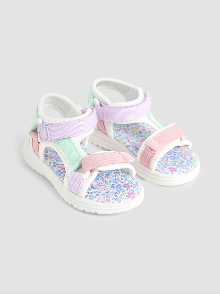 JoJo Maman Bébé Lilac Adjustable Strap Sandals - Image 1 of 4