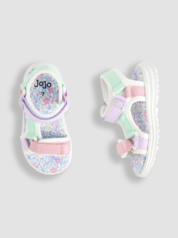 JoJo Maman Bébé Lilac Adjustable Strap Sandals - Image 3 of 4