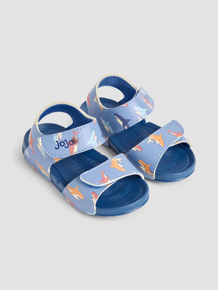 JoJo Maman Bébé Blue Double Strap Summer Sandals - Image 1 of 4