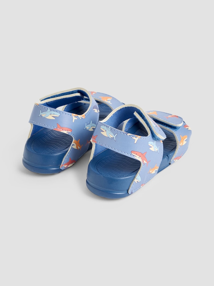 JoJo Maman Bébé Blue Double Strap Summer Sandals - Image 2 of 4