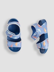 JoJo Maman Bébé Blue Double Strap Summer Sandals - Image 3 of 4