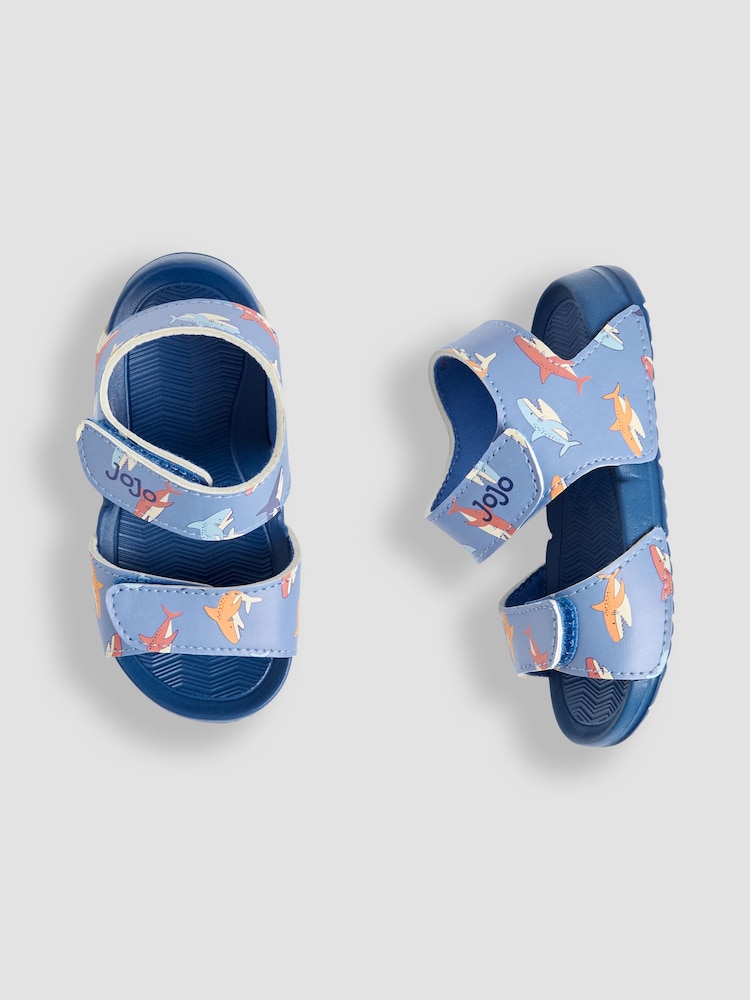 JoJo Maman Bébé Blue Double Strap Summer Sandals - Image 3 of 4