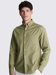MOSS Green Washed 100% Cotton Oxford Shirt - Image 1 of 4