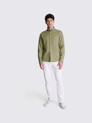 MOSS Green Washed 100% Cotton Oxford Shirt - Image 2 of 4