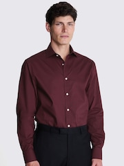 MOSS Burgundy Stretch Shirt - Image 1 of 5
