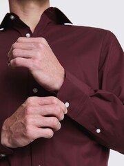 MOSS Burgundy Stretch Shirt - Image 3 of 5