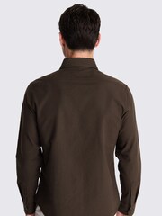 MOSS Brown 100% Cotton Washed Oxford Shirt - Image 3 of 6