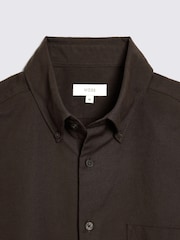 MOSS Brown 100% Cotton Washed Oxford Shirt - Image 6 of 6