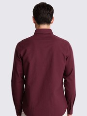 MOSS Red 100% Cotton Washed Oxford Shirt - Image 3 of 6