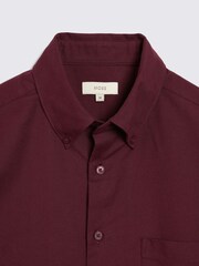MOSS Red 100% Cotton Washed Oxford Shirt - Image 6 of 6