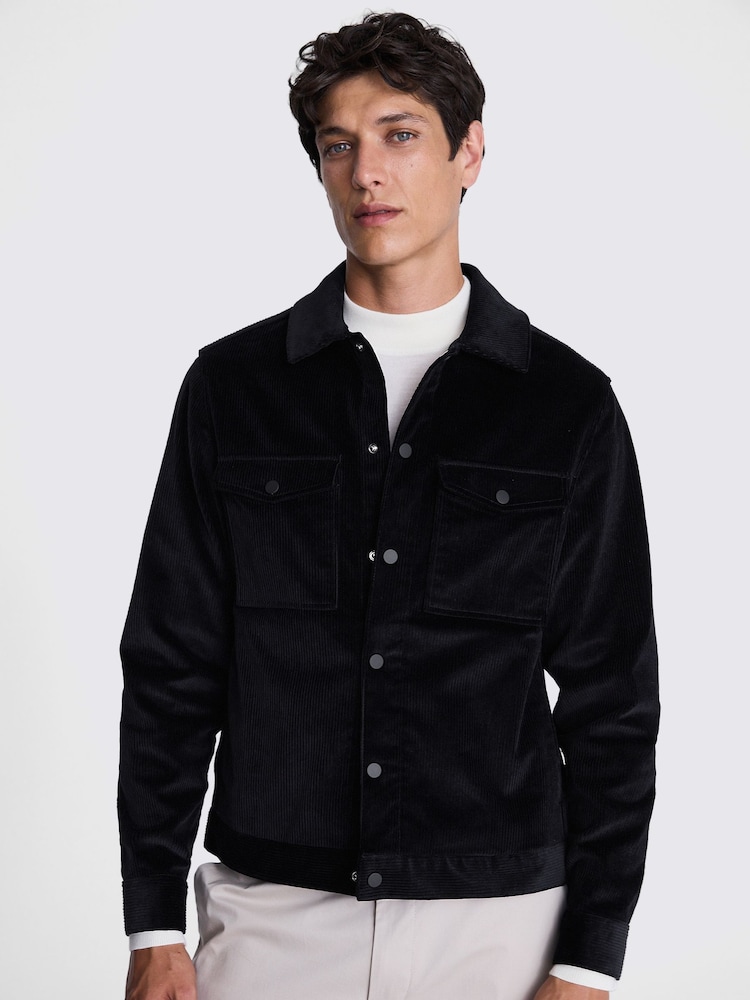 MOSS Blue Cord Trucker Jacket - Image 1 of 6 MOSS Blue Cord Trucker Jacket - Image 1 of 6