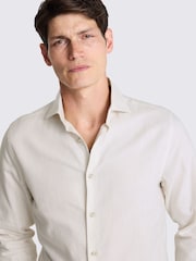 MOSS White Melange Brushed Shirt - Image 4 of 6