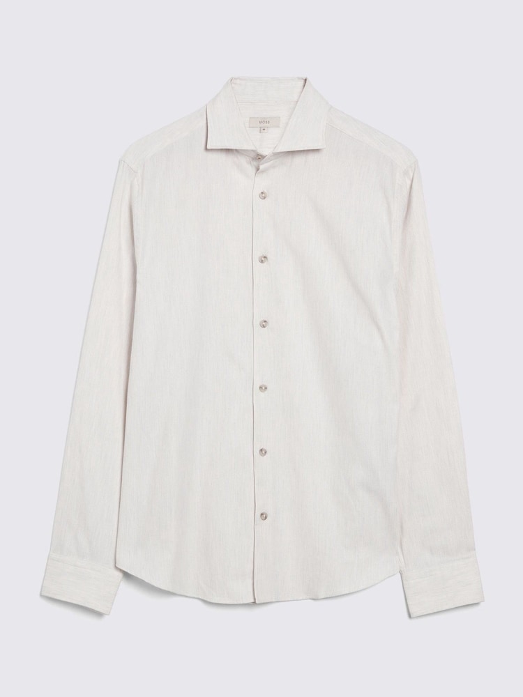 MOSS White Melange Brushed Shirt - Image 5 of 6