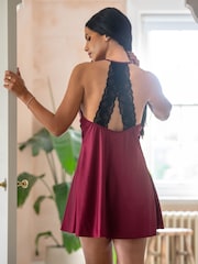 Pour Moi Red Dusk Satin Lace Chemise - Image 2 of 4