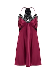 Pour Moi Red Dusk Satin Lace Chemise - Image 3 of 4
