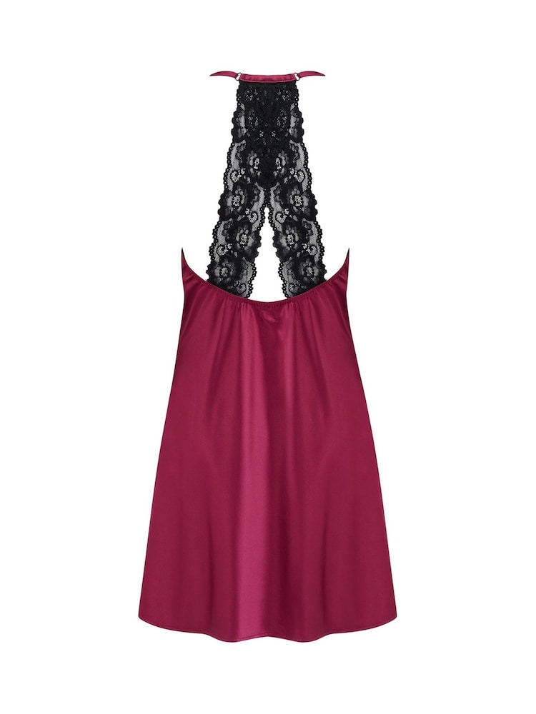 Pour Moi Red Dusk Satin Lace Chemise - Image 4 of 4
