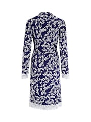 Pour Moi Blue Sofa Loves Lace Jersey Wrap Gown - Image 4 of 4