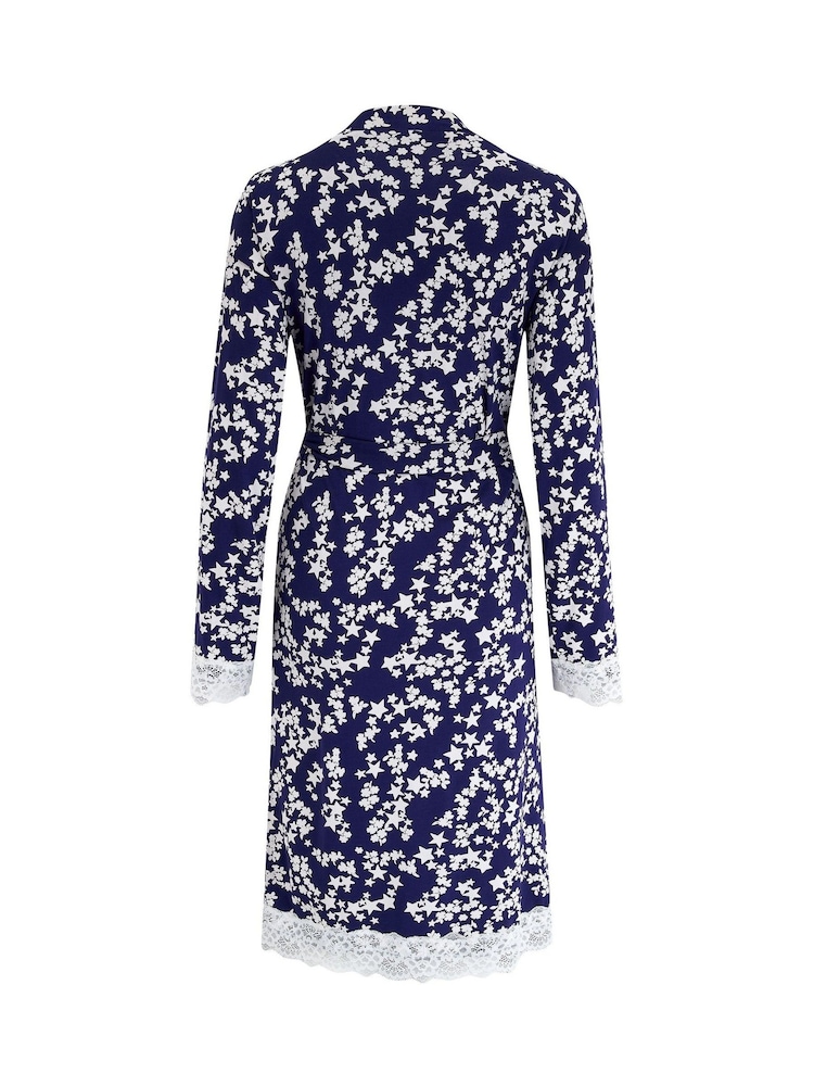 Pour Moi Blue Sofa Loves Lace Jersey Wrap Gown - Image 4 of 4