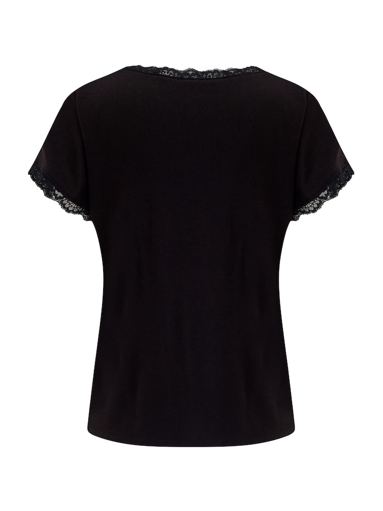 Pour Moi Black Sofa Loves Lace Hidden Support T-Shirt - Image 4 of 4