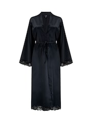Pour Moi Black Dusk Satin Kimono Sleeve Midi Gown - Image 3 of 4