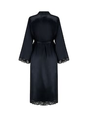 Pour Moi Black Dusk Satin Kimono Sleeve Midi Gown - Image 4 of 4